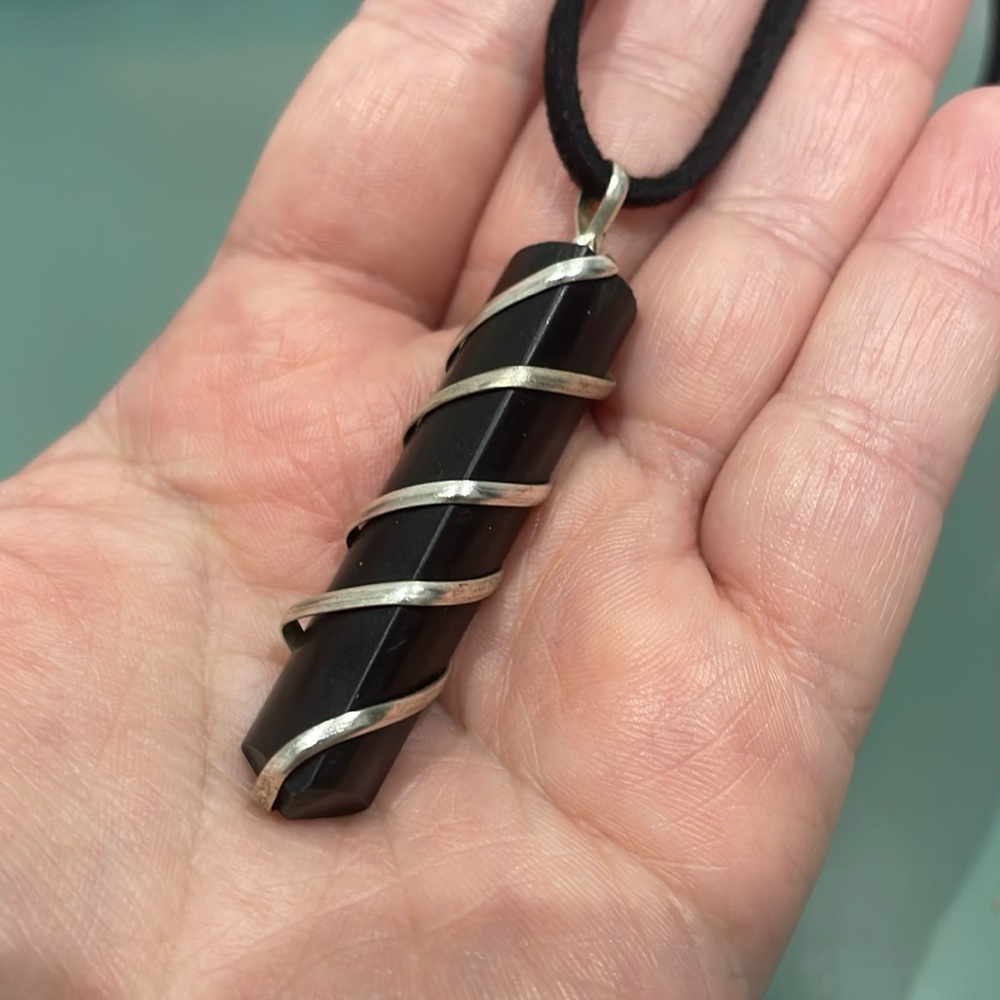 Black Tourmaline Crystal Necklace